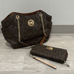 Brown MK purse & wallet set